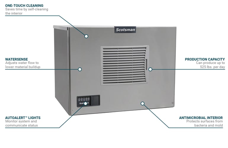 Scotsman MC0530MA-1 Prodigy ELITE Full Cube Ice Machine Head - 525 lb/24 hr