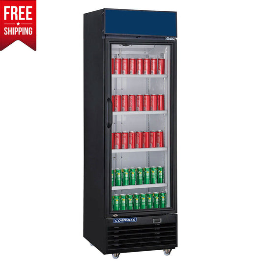 Compass 29" PLG-DSM-19R Commercial Single Glass Swing Door Merchandiser Refrigerator